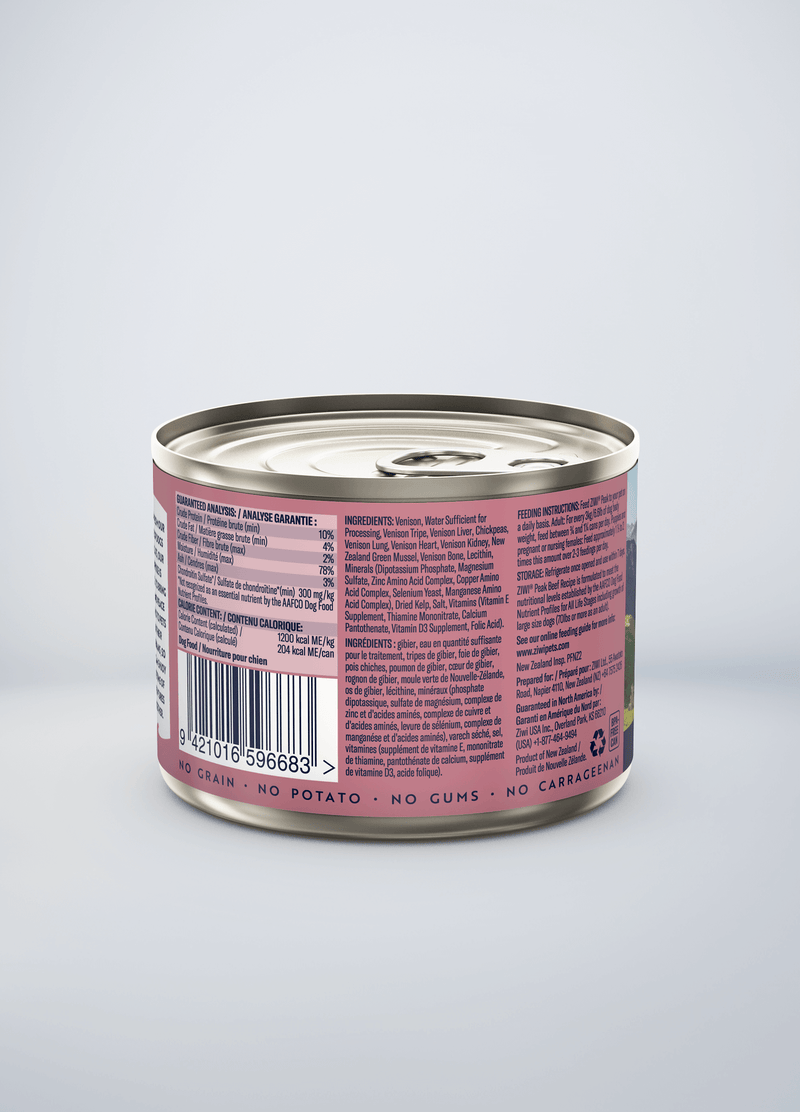 ZIWI Peak Grain Free Venison Recipe Canned Dog Food