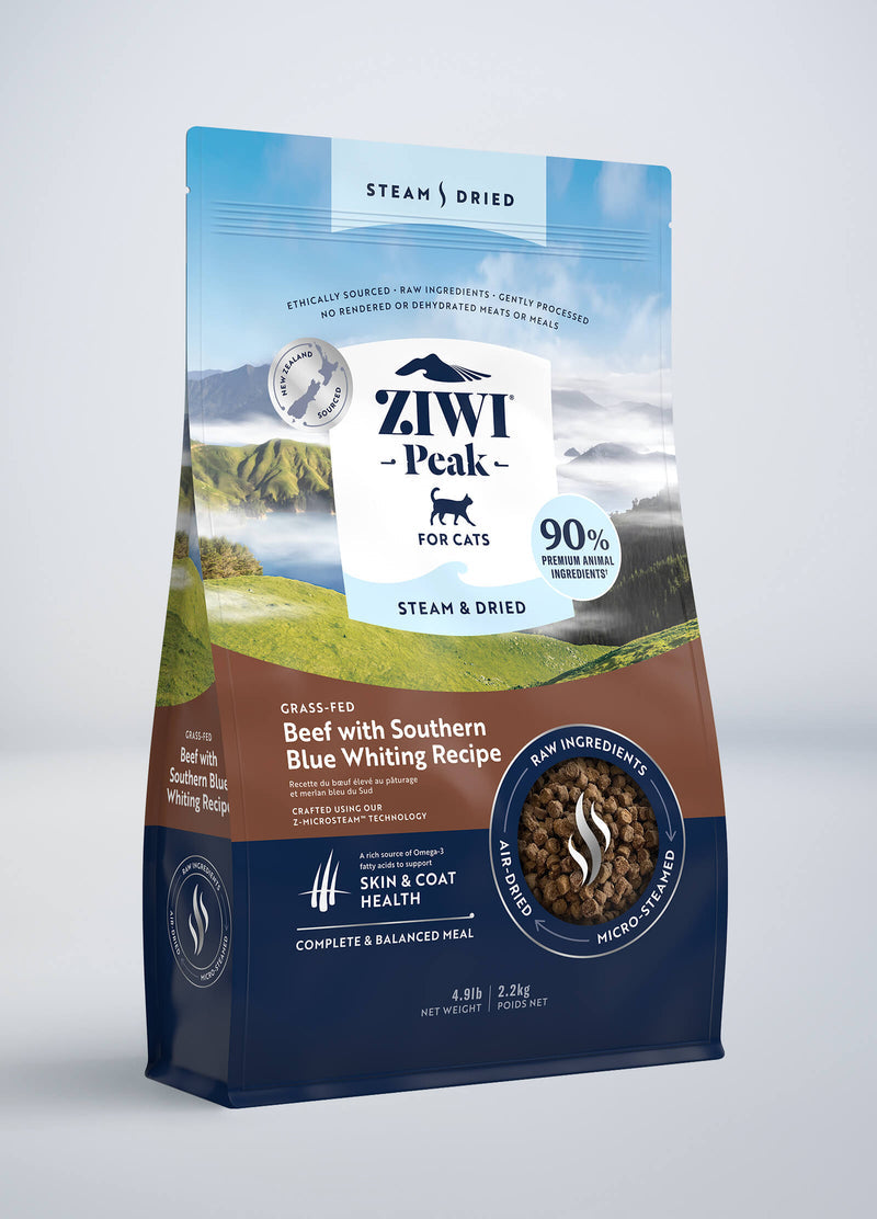 ZIWI Peak Steam & Dried Beef with Southern Blue Whiting Recipe Air-Dried Cat Food
