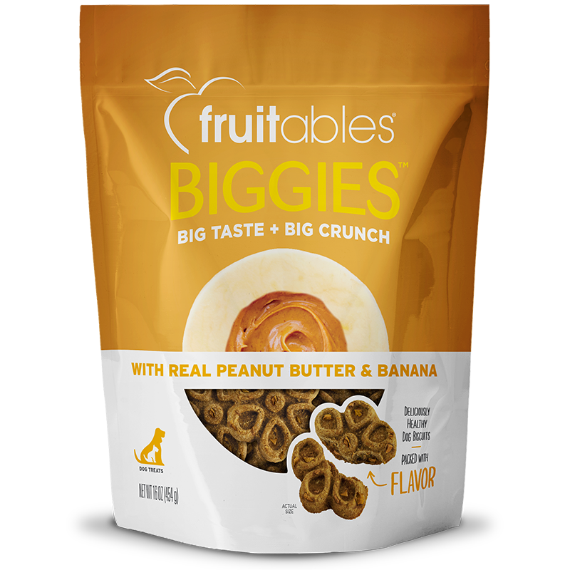 Fruitables Baked Biggies Peanut Butter  & Banana Crunchy Dog Treats