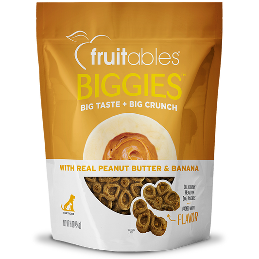 Fruitables Baked Biggies Peanut Butter  & Banana Crunchy Dog Treats