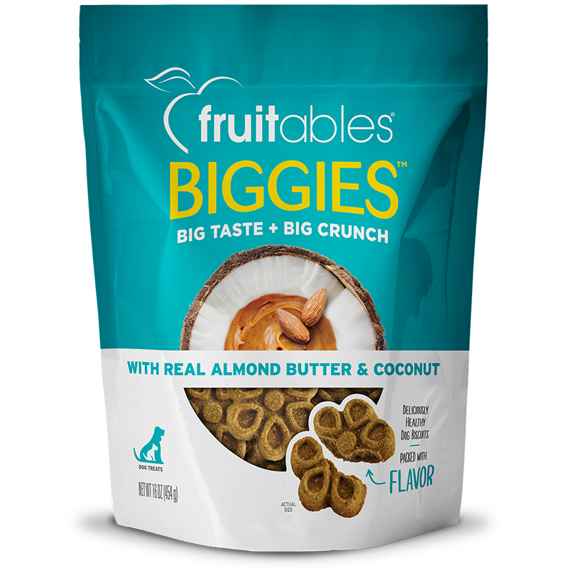 Fruitables Baked Biggies Almond Butter & Coconut Flavor Dog Treats