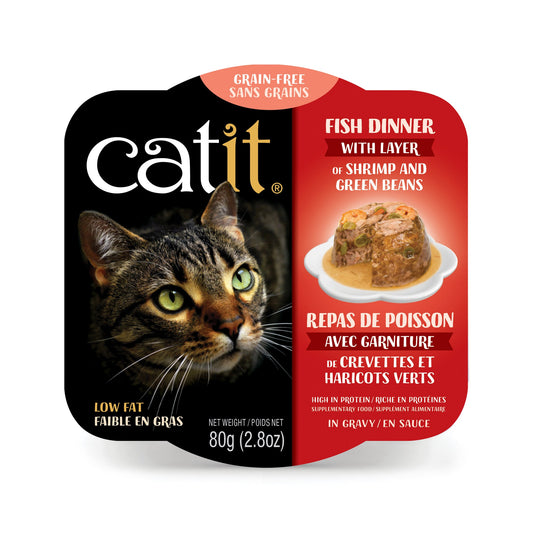 Catit Fish Dinner with Shrimp & Green Beans Grain Free Wet Cat Food