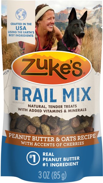 Zuke's Trail Mix Natural Peanut Butter & Oats Recipe Soft & Chewy Dog Treats