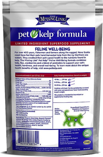 The Missing Link Pet Kelp Feline Well-Being Supplement for Cats