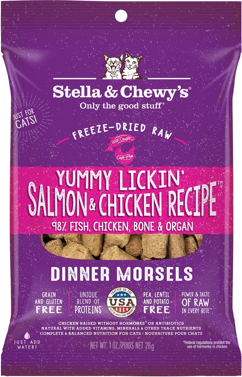 Stella & Chewy's Yummy Lickin' Salmon & Chicken Dinner Grain Free Freeze Dried Raw Cat Food