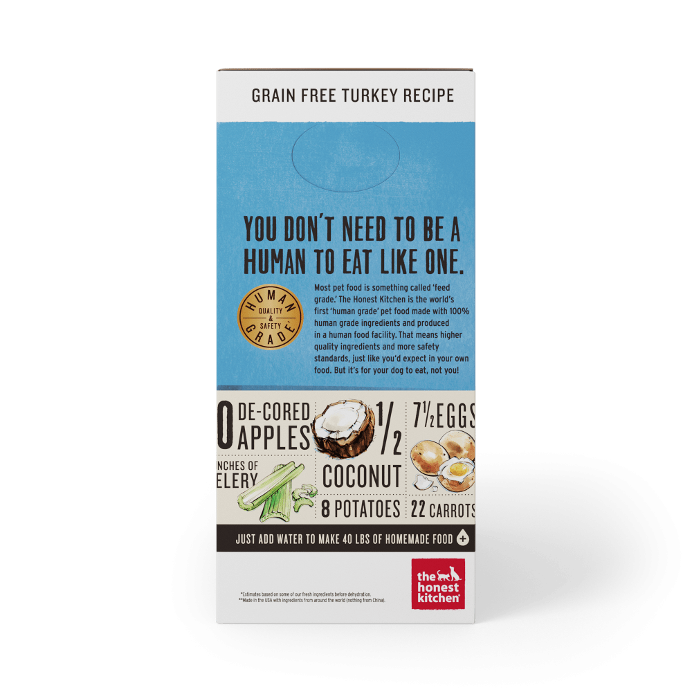 The Honest Kitchen Grain Free Turkey Recipe Dehydrated Dog Food