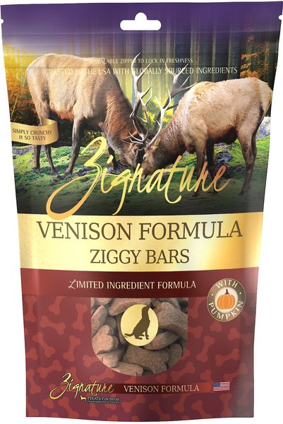Zignature Ziggy Bars Venison Formula Dog Treats