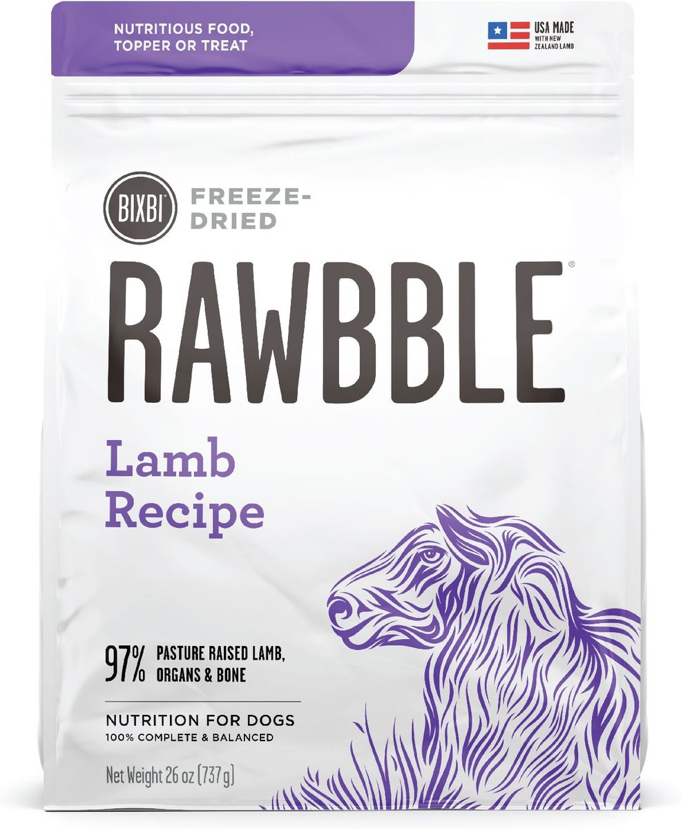 Bixbi Rawbble Freeze-Dried Lamb Recipe Dog Food