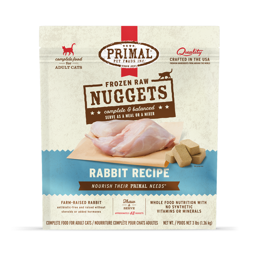 Primal Raw Frozen Rabbit Formula Nuggets For Cats