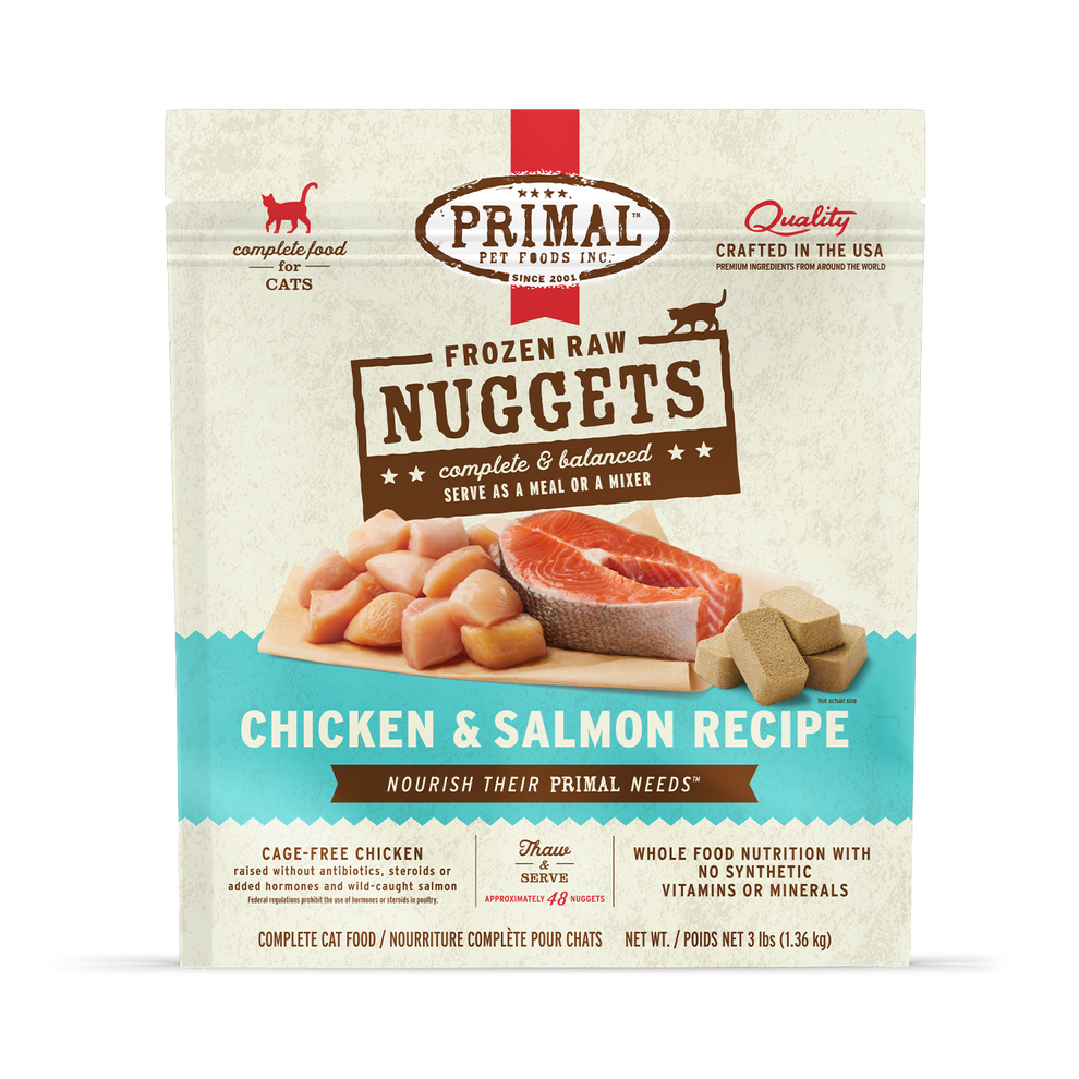 Primal Raw Frozen Nuggets Chicken & Salmon Formula For Cats
