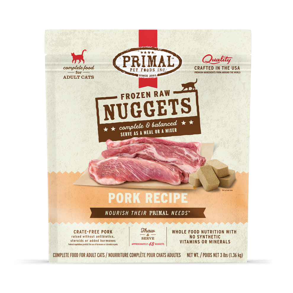 Primal Raw Frozen Pork Formula Nuggets For Cats