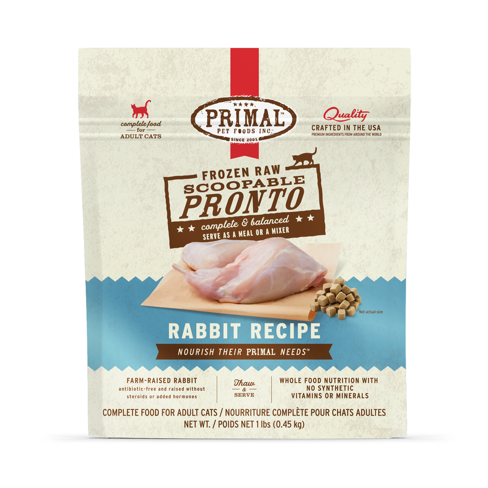 Primal Pronto Raw Frozen Rabbit Recipe Food For Cats
