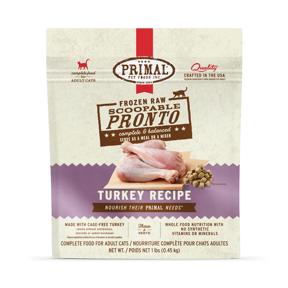 Primal Pronto Raw Frozen Turkey Recipe Food For Cats