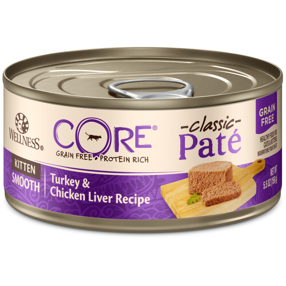 Wellness CORE Grain Free Natural Kitten Health Turkey and Chicken Smooth Pate Canned Cat Food
