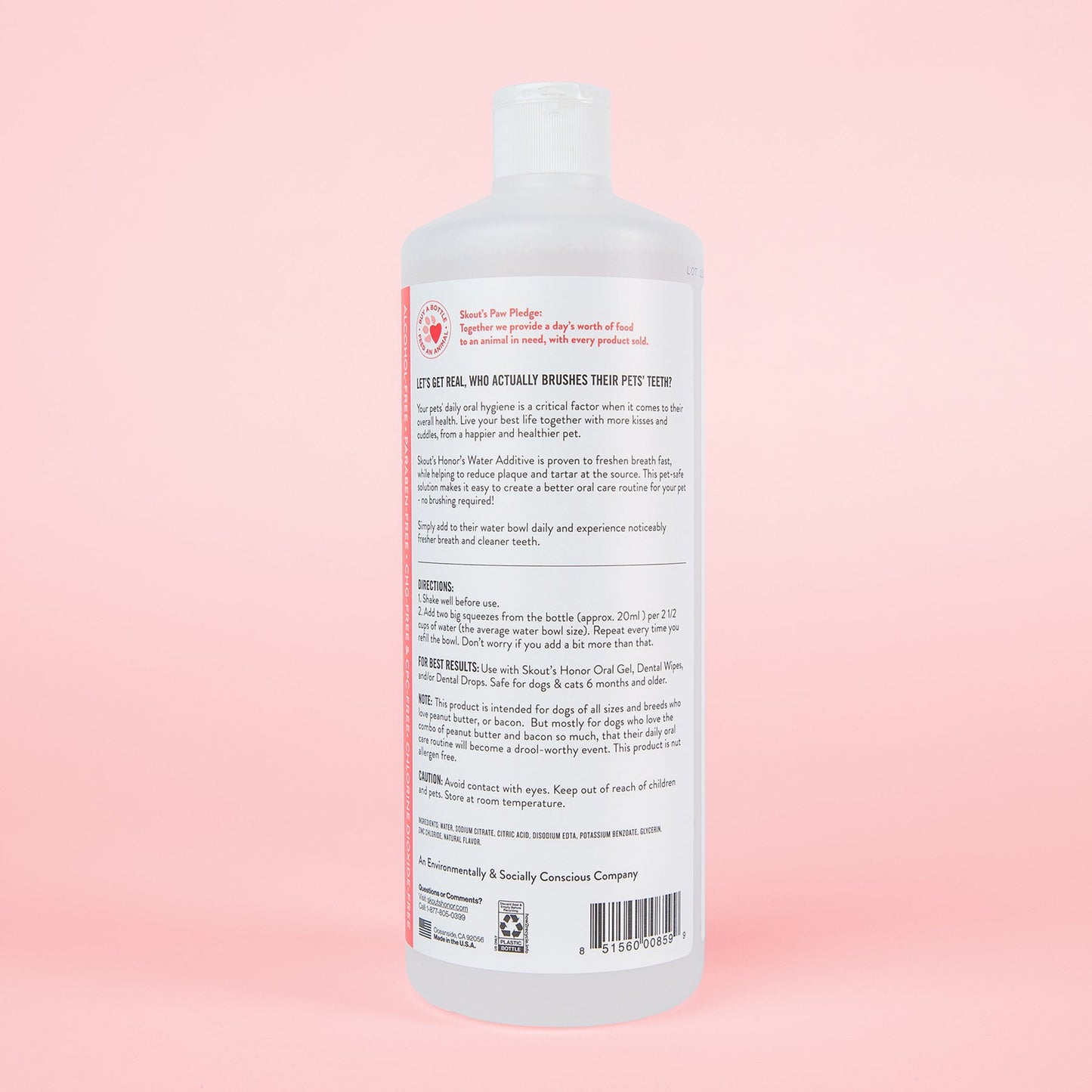 Skout's Honor Oral Care Peanut Butter and Bacon Flavored Water Additive for Dogs and Cats