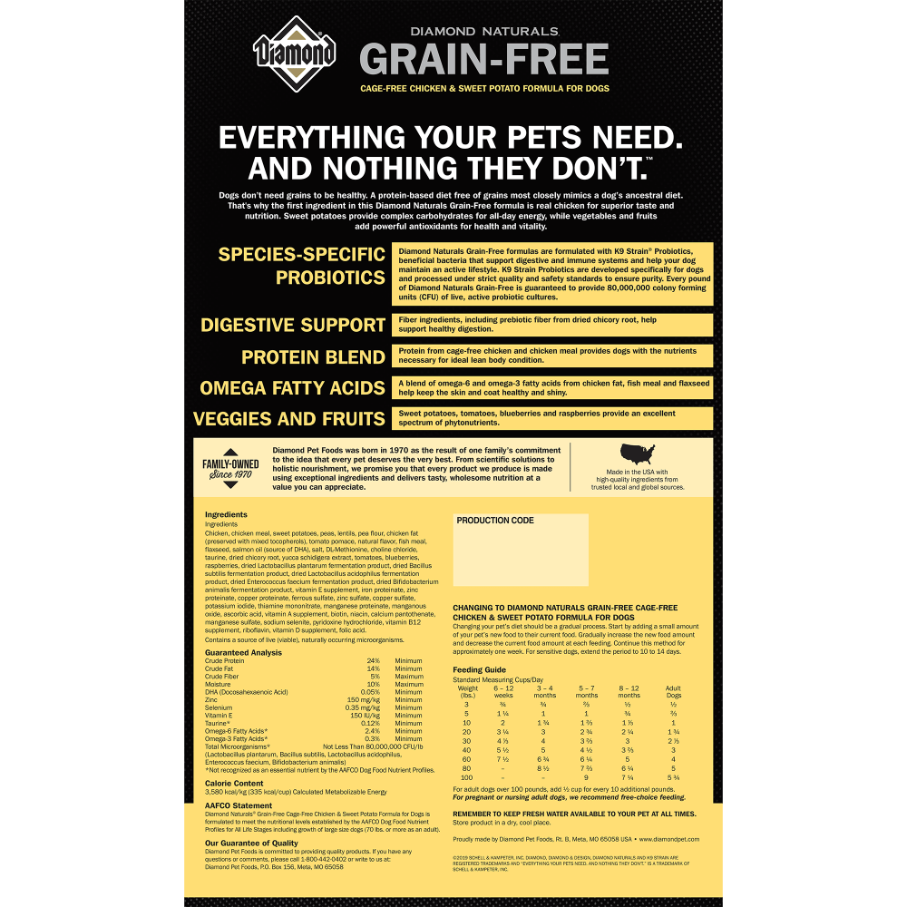 Diamond Naturals Grain Free Chicken & Sweet Potato Dry Dog Food
