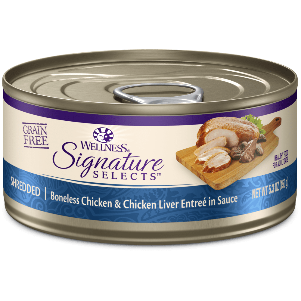 Wellness Signature Selects Grain Free Natural White Meat Chicken and Chicken Liver Entree in Sauce Wet Canned Cat Food