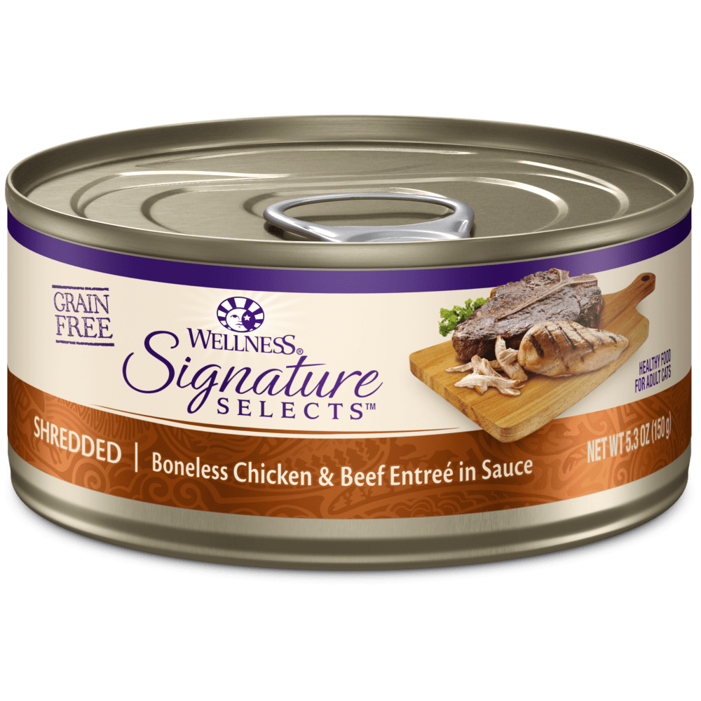 Wellness Signature Selects Grain Free Natural White Meat Chicken and Beef Entree in Sauce Wet Canned Cat Food