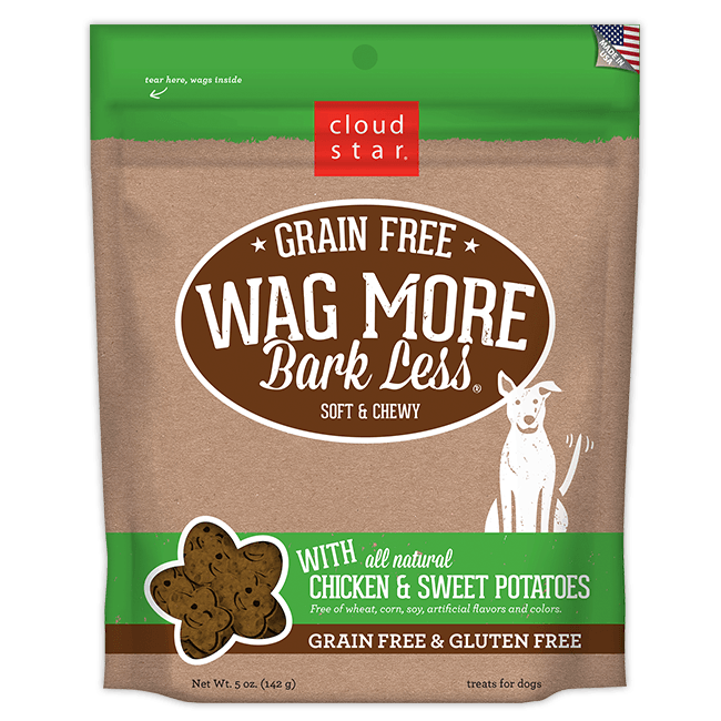 Cloud Star Wag More Bark Less Soft and Chewy Grain Free Chicken and Sweet Potatoes Dog Treats