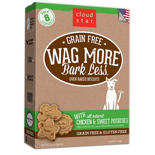 Cloud Star Wag More Bark Less Oven Baked Grain Free Chicken and Sweet Potatoes Dog Treats