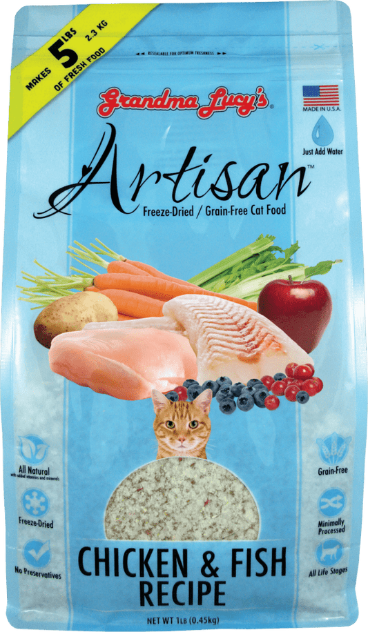 Grandma Lucy's Artisan Grain-Free  Chicken and Fish Freeze-Dried Cat Food