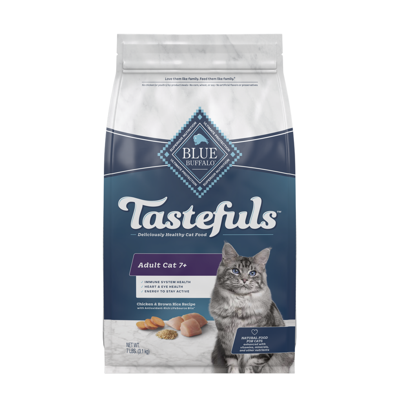 Blue Buffalo Tastefuls Mature Adult Cat 7+ Chicken & Brown Rice Cat Food
