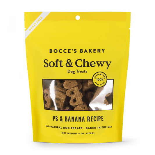 Bocce's Bakery Soft & Chewy Peanut Butter & Banana Recipe Dog Treats