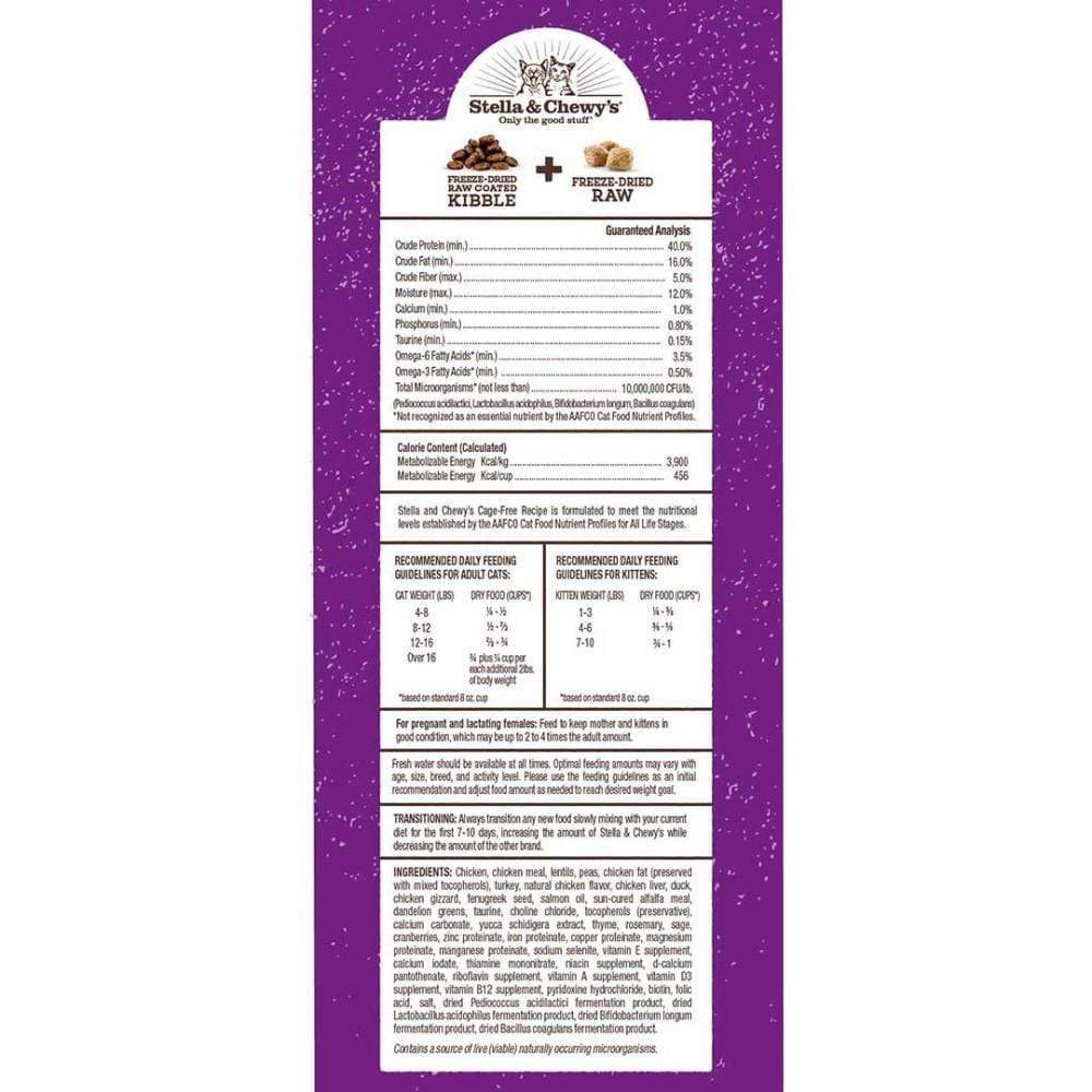 Stella & Chewy's Raw Blend Kibble Cage Free Poultry Recipe Freeze-Dried Raw Coated Kibble + Freeze-Dried Raw Dry Cat Food