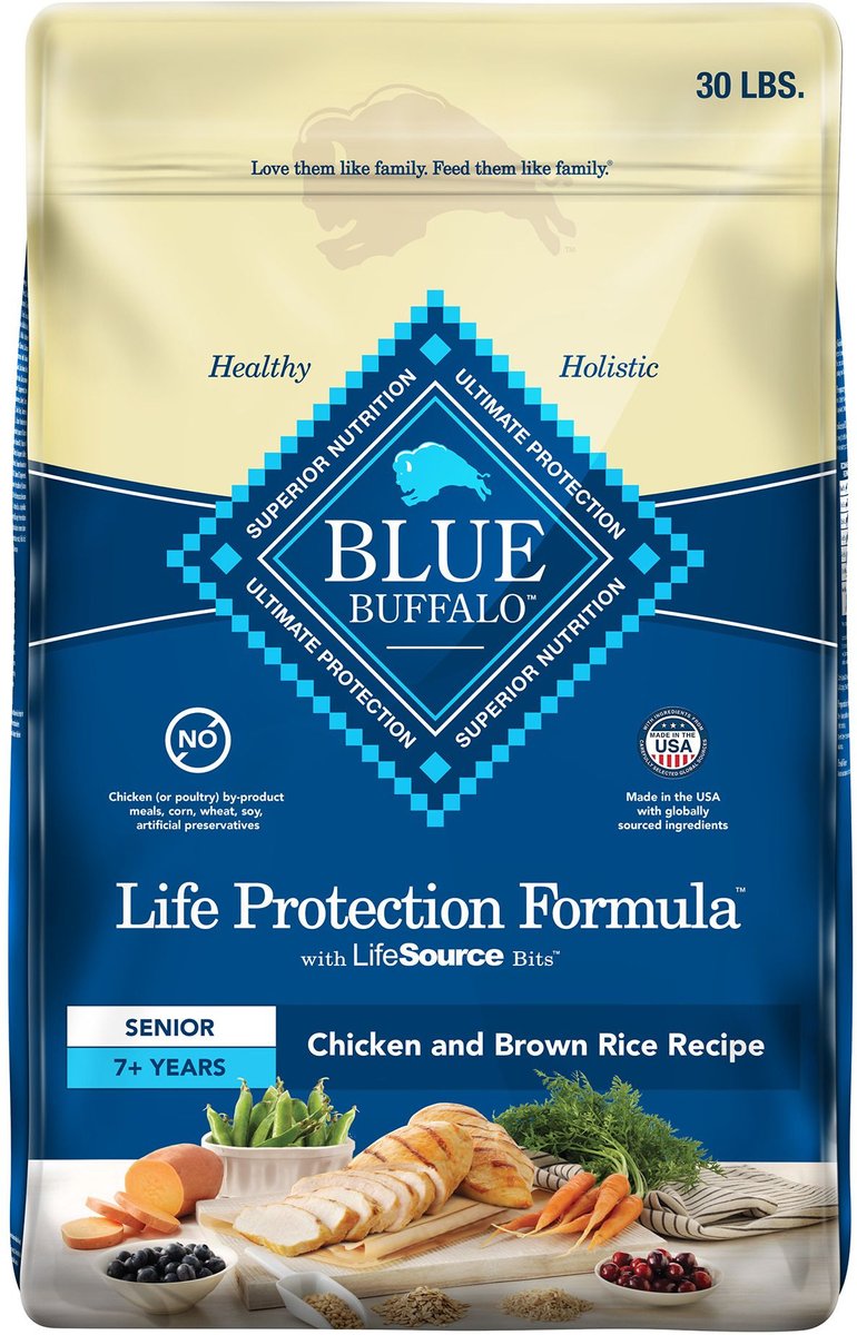 Blue Buffalo Life Protection Natural Chicken & Brown Rice Recipe Senior Dry Dog Food