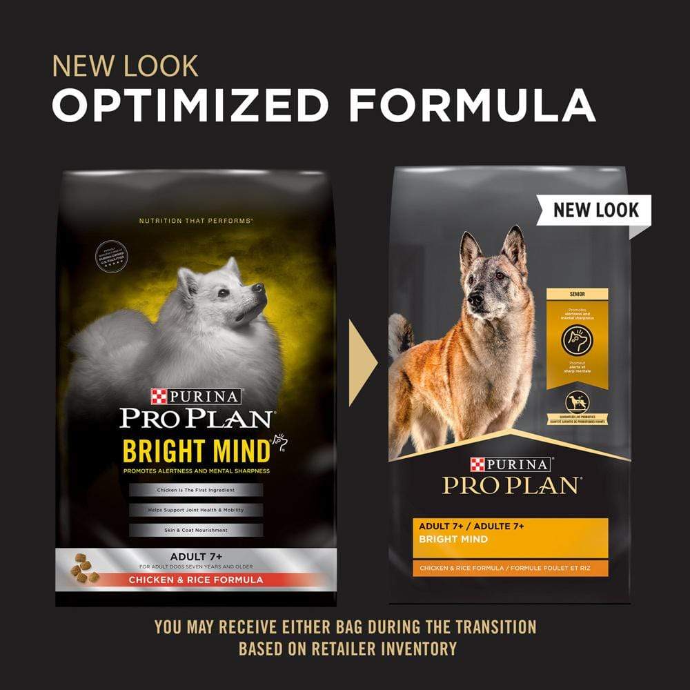 Purina Pro Plan Bright Mind Adult 7+ Chicken & Rice Formula Dry Dog Food
