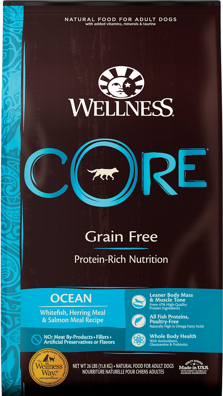 Wellness CORE Natural Grain Free Ocean Whitefish, Herring & Salmon Recipe Dry Dog Food
