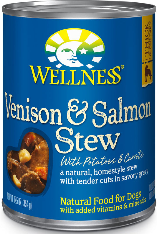 Wellness Grain Free Natural Venison & Salmon Stew with Potato and Carrots Wet Canned Dog Food