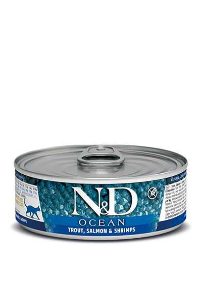 Farmina N&D Ocean Grain Free Trout, Salmon & Shrimp Canned Cat Food