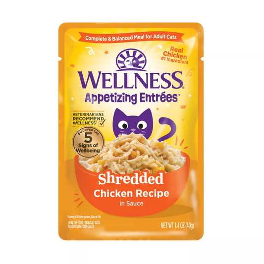 Wellness Appetizing Entrees Shredded Chicken Wet Cat Food Pouch