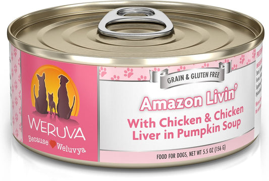 Weruva Amazon Liver with Chicken, Chicken Liver & Pumpkin Soup Canned Dog Food