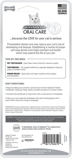 Nylabone Advanced Cat Oral Care Dental Kit For Cats
