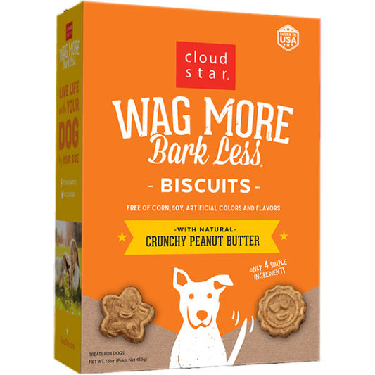 Cloud Star Wag More Bark Less Oven Baked Crunchy Peanut Butter Dog Treats