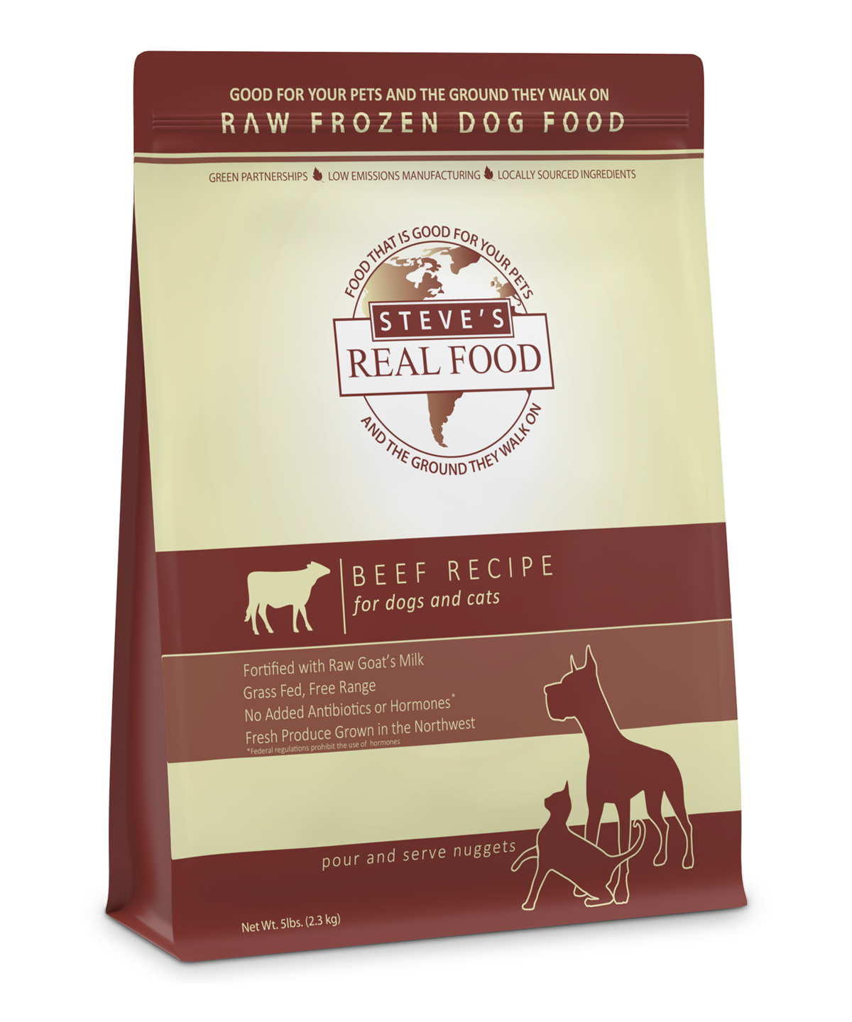 Steve's Real Food Raw Frozen Beef Diet Food for Dogs & Cats