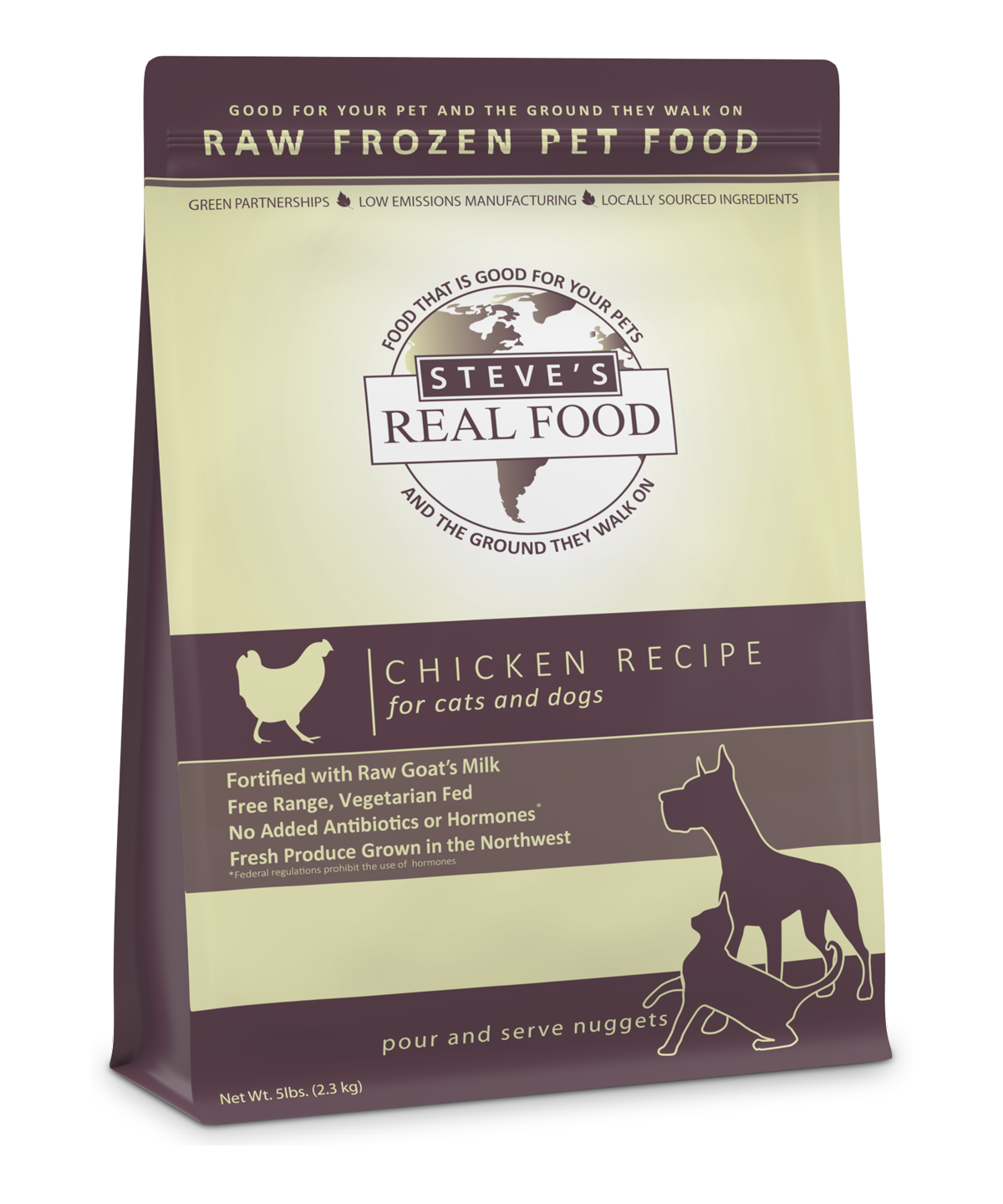 Steve's Real Food Raw Frozen Chicken Diet Food for Dogs & Cats