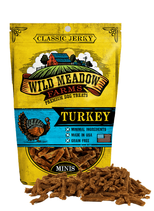 Wild Meadow Farms Classic Turkey Jerky Minis Treats for Dogs