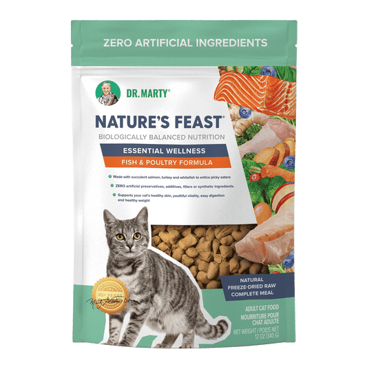 DR. MARTY Nature’s Feast Essential Wellness Fish & Poultry Freeze Dried Raw Cat Food