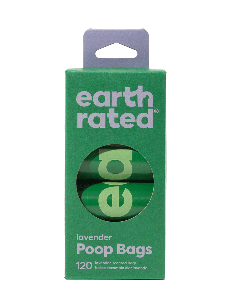 Earth Rated Lavender Scented Dog Waste Bags, 8 Refill Rolls 120-Count