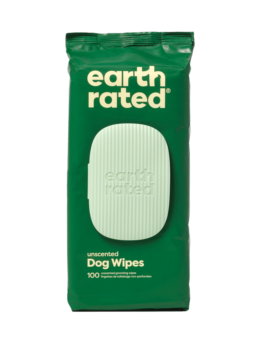 Earth Rated USDA Certified Biobased Unscented Grooming Wipes for Dogs and Cats