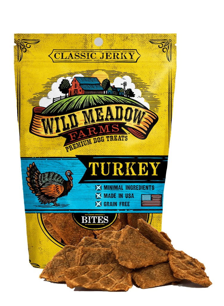 Wild Meadow Farms Classic Turkey Jerky Bites Treats for Dogs