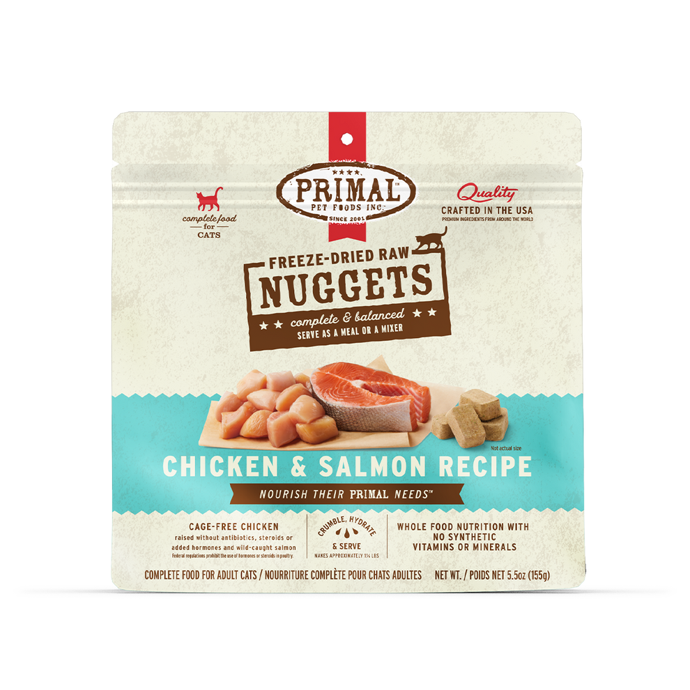 Primal Freeze Dried Nuggets Grain Free Chicken and Salmon Formula Cat Food