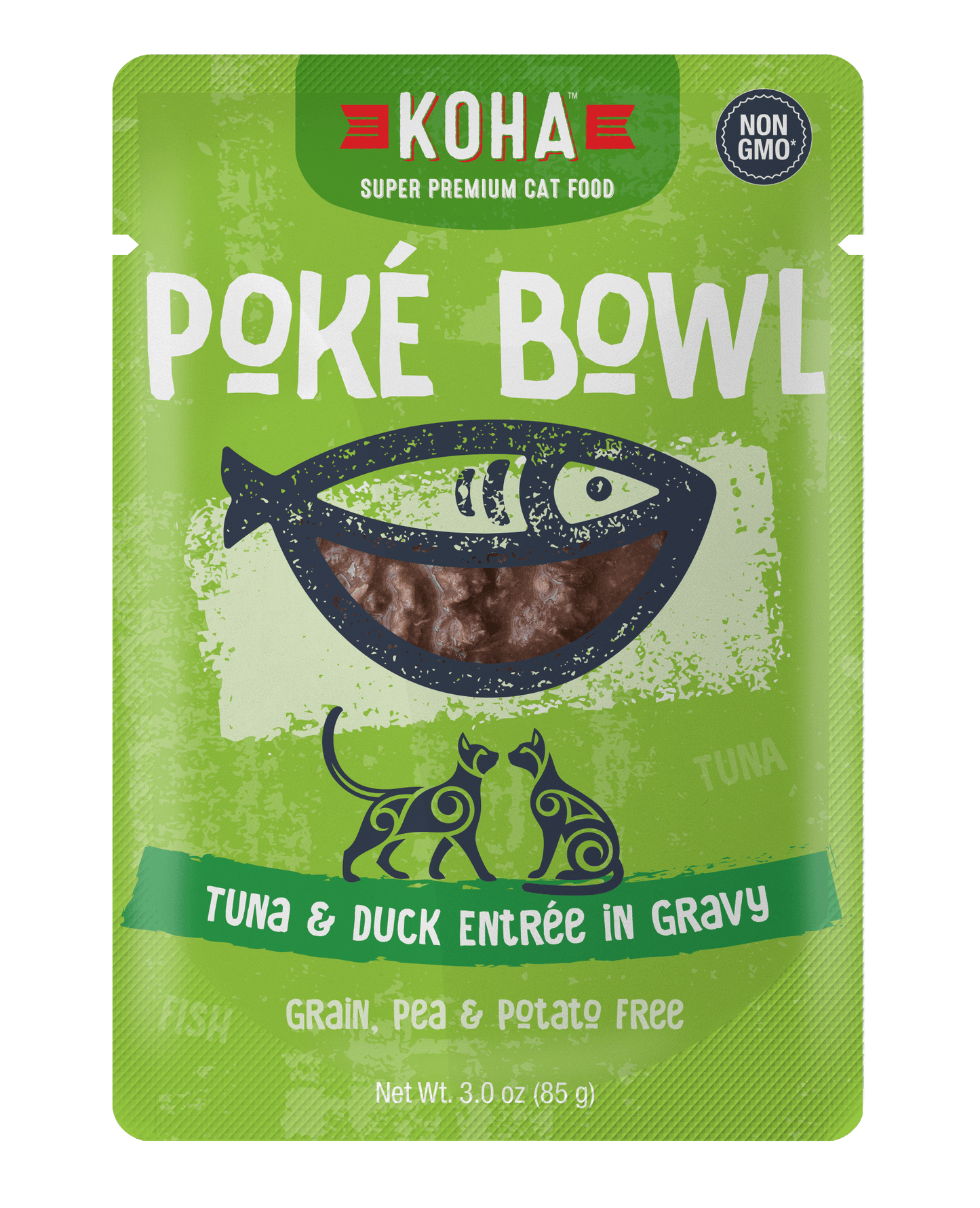 Koha Poké Bowl Tuna & Duck Entrée in Gravy Wet Cat Food Pouch
