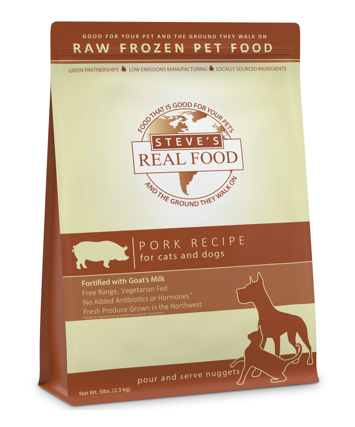 Steve's Real Food Raw Frozen Pork Diet Food for Dogs & Cats