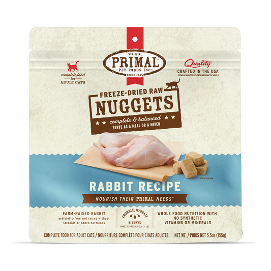 Primal Freeze Dried Nuggets Grain Free Rabbit Formula Cat Food