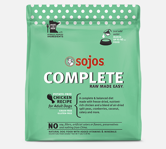 Sojos Complete Chicken Recipe Adult Freeze-Dried Grain-Free Raw Dog Food