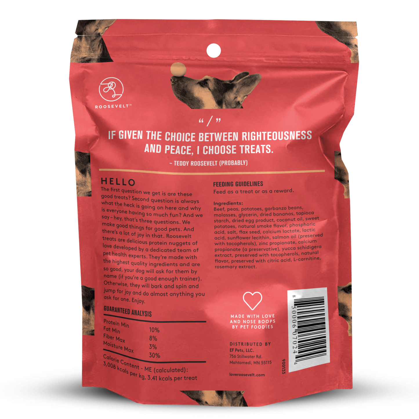 Roosevelt Soft & Chewy Dog Treats Beef Recipe